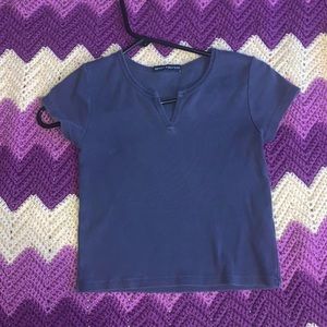 Brandy Melville baby tee navy blue worn once